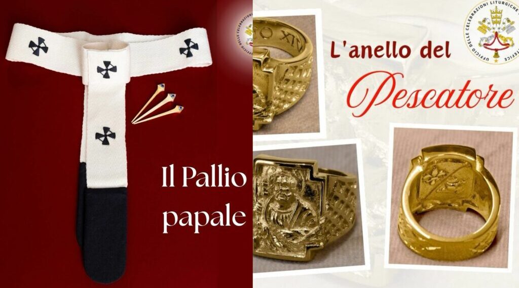 Papa Leone XIV, i riti della messa: il pallio e l’anello del pescatore