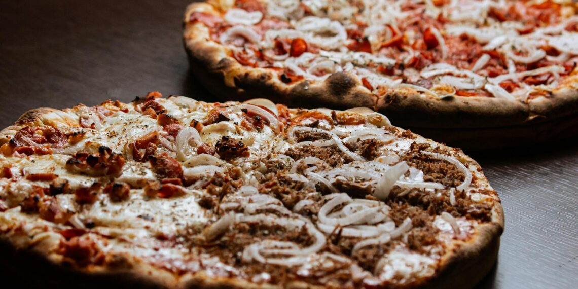 delicious homemade pizza with onions