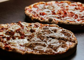 delicious homemade pizza with onions